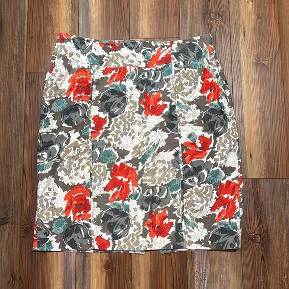 Cato Linen Fully Lined Side Zip Floral Pencil Skirt with Pockets Size 14 - Picture 2 of 8